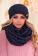 Жіночий стильний теплий в'язаний шарф-снуд