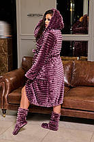Жіночий шикарний махровий теплий халат і чобітки 42-48 50-54 56-60, фото 2