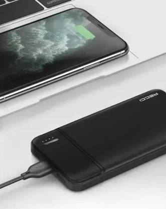 Павербанк Power Bank 10000 mAh Портативний зарядний пристрій Recci LED з індикатором, фото 1
