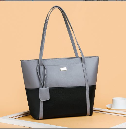 Стильна двохкольорова сумка шоппер