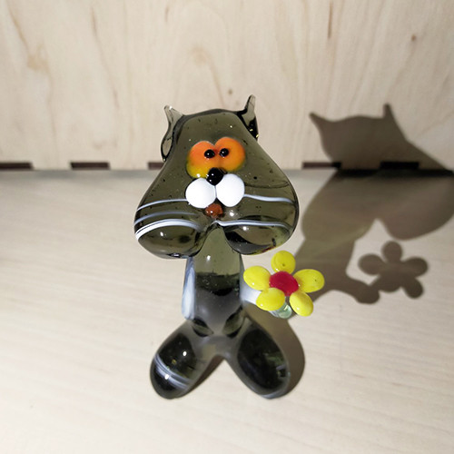 Кот с цветочком /  10 см, фото 1