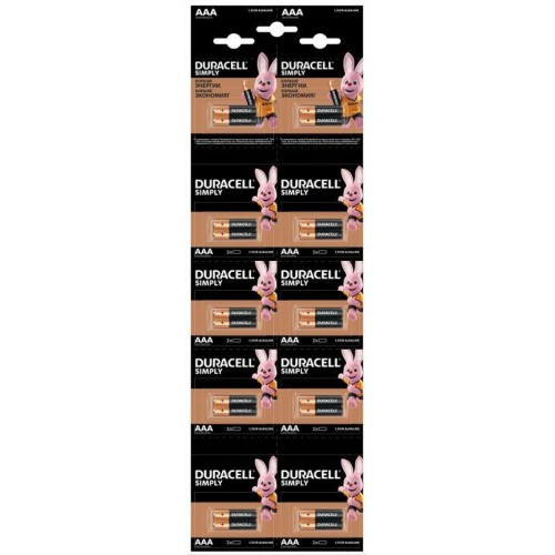 Батарейка Duracell AAA bat Alkaline 20шт Simply