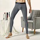 Кальсони чоловічі бавовна Seobean сірого кольору зимові підштаники, фото 5