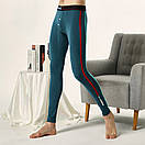 Підштаники чоловічі бавовняні від Seobean синьо-зелена термобілизна, фото 3