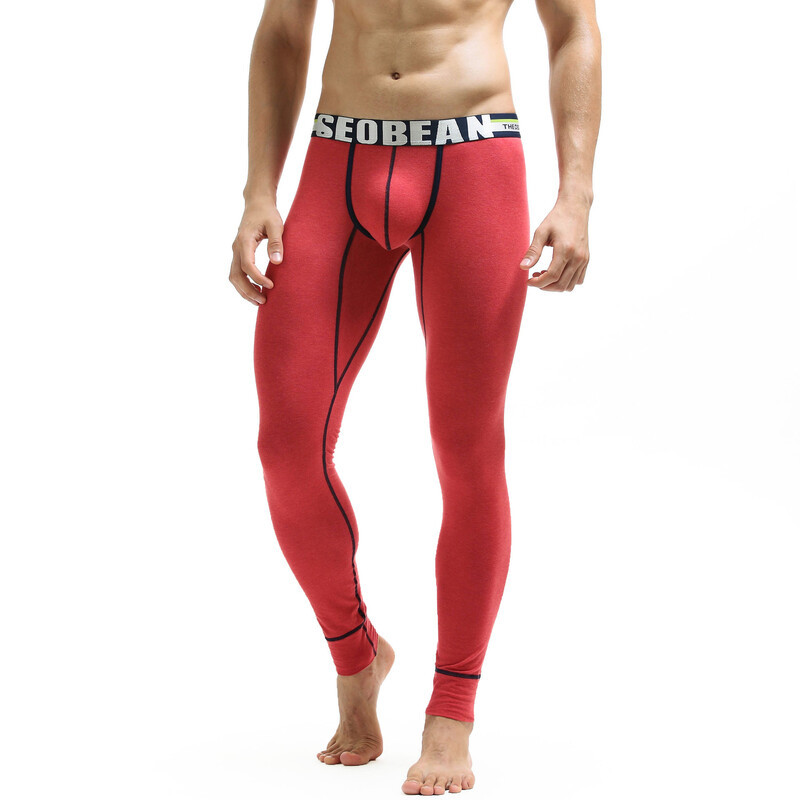 Чоловічі бавовняні кальсони від Seobean червоного кольору зимові, фото 1