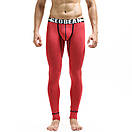 Чоловічі бавовняні кальсони від Seobean червоного кольору зимові, фото 4