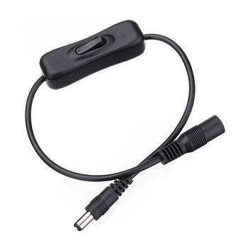 Вимикач живлення 12-24В 5.5x2.1мм мама-тато, для стрічок і електроприладів, ZH-304