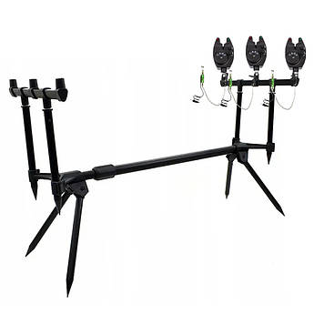 Набір Рід-під Rumpol на 3 вудилища 3 Сигналізатора RMP Carp Свінгер Shark Carp Зелений - 3шт