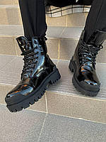 Ботинки Баленсиага женские. BALENCIAGA женские ботинки на меху. Повседневные женские ботинки черного цвета.