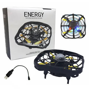 Квадрокоптер міні "Літаюча тарілка" з Led підсвіткою YL102 / Ручний дрон для дітей