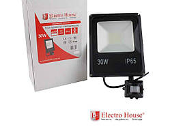 Прожектор LED з датчиком руху 30W IP65 ТМ ELECTROHOUSE