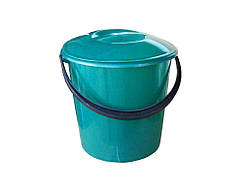 Відро пл. харчове 6л з кришкою бірюзове ТМ МЕД