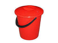 Відро пл. харчове 5л з кришкою червоне ТМ МЕД
