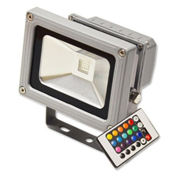 Світлодіодний LED прожектор Feron LL-180 10 W RGB з пультом керування, фото 1