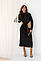 Чорна жіноча сукня з імітацією складок, фото 2