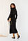 Чорна жіноча сукня з імітацією складок, фото 3