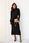 Чорна жіноча сукня з імітацією складок, фото 4