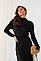 Чорна жіноча сукня з імітацією складок, фото 5