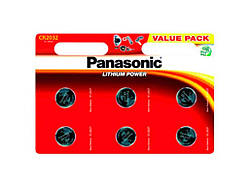 Батарейка літієва CR2032 Lithium 6шт (блістер) ТМ Panasonic