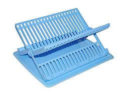 Сушарка пластикова для посуду розкладна (20тар.) блакитна ТМ КОНСЕНСУС