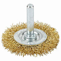 Щітка дротяна дископодібна Ø50мм хвостовик Ø6мм (латунірованная) 9032055 Т