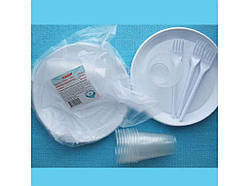 Набір на 6 персон (тарілка 205мм вилка стакан) арт.58964 ТМ PLASTIMIR