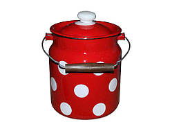 Бідон ем. 3,3л /4 Білий горох (червоний) (I0612/4) ТМ IDILIA