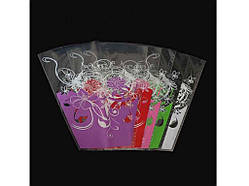 Пакет для квітів конусний малюнокмалюнок 13*35*35 (100шт/уп) ТМ УПАКОВКИН