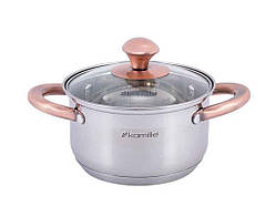 Каструля 1.5л з нержавіючої Сталі з кришкою 4930 ТМ KAMILLE