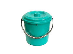 Відро пл. харчове 10л з кришкою та мірною шкалою бірюзове ТМ ПРОМСАНТЕХПЛАСТ