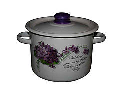 Каструля ем. 5,5л/2 циліндрична Віола (біла) (I1617/2) ТМ IDILIA