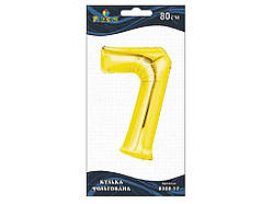 Кулька фольгована цифра 7 ЗОЛОТІ 80 см. 830817 ТМ PELICAN