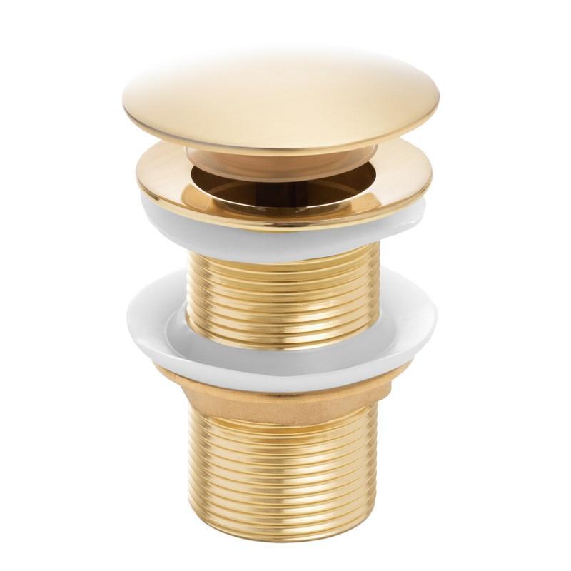 Донний клапан натискний для раковини YOKA латунь 1 1/4" золотий BK.POP-14-BP-GLD