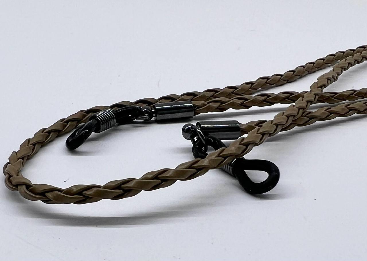 Шнурок держатель для очков плетеный косичка на силиконовых петлях Серый - фото 2 - id-p1725847805
