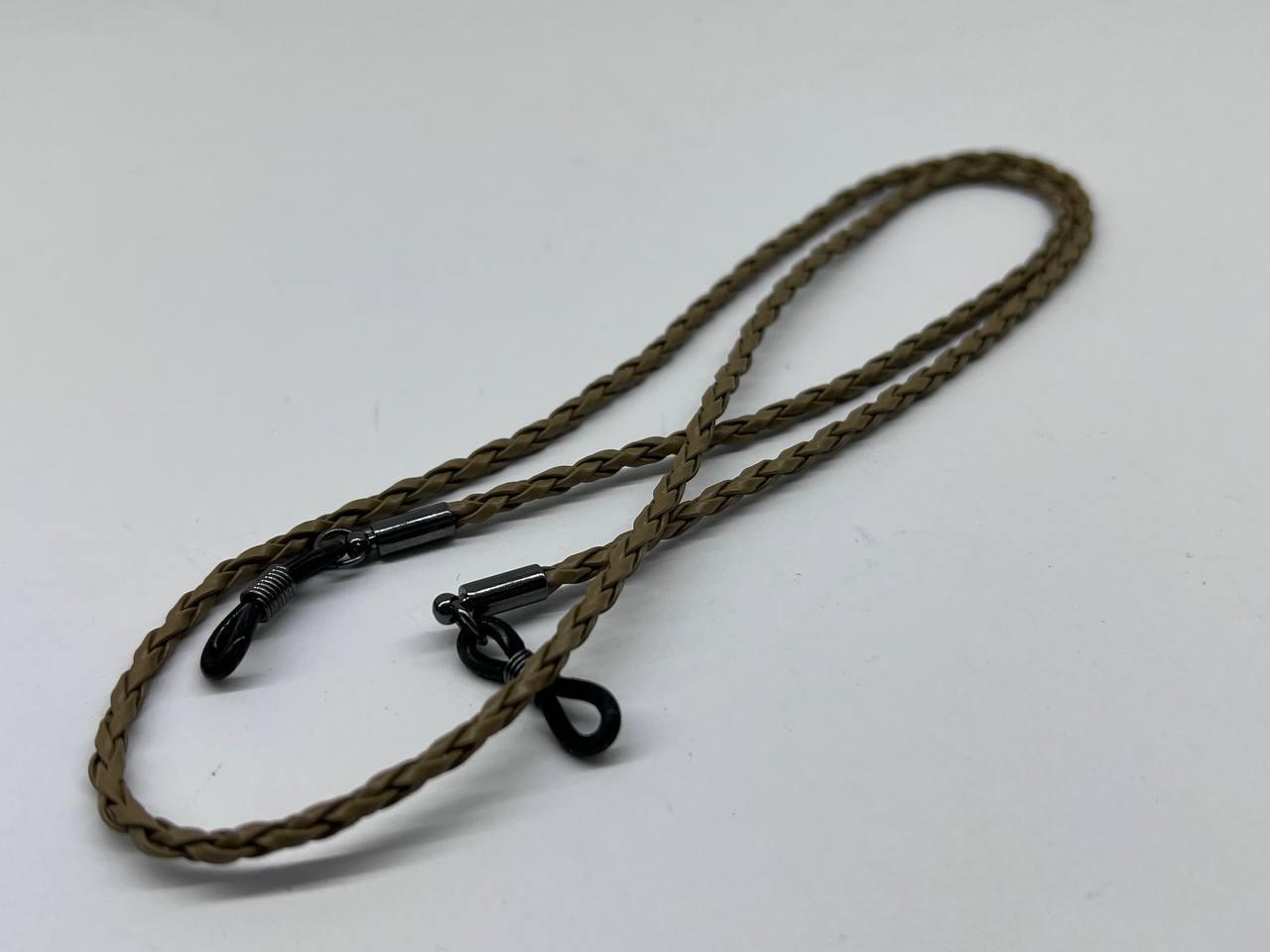 Шнурок держатель для очков плетеный косичка на силиконовых петлях Серый - фото 3 - id-p1725847805
