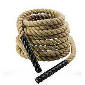 Канат для кросфіту battle ropes 40 мм L-12 метрів B-4012-12 (джутовий)