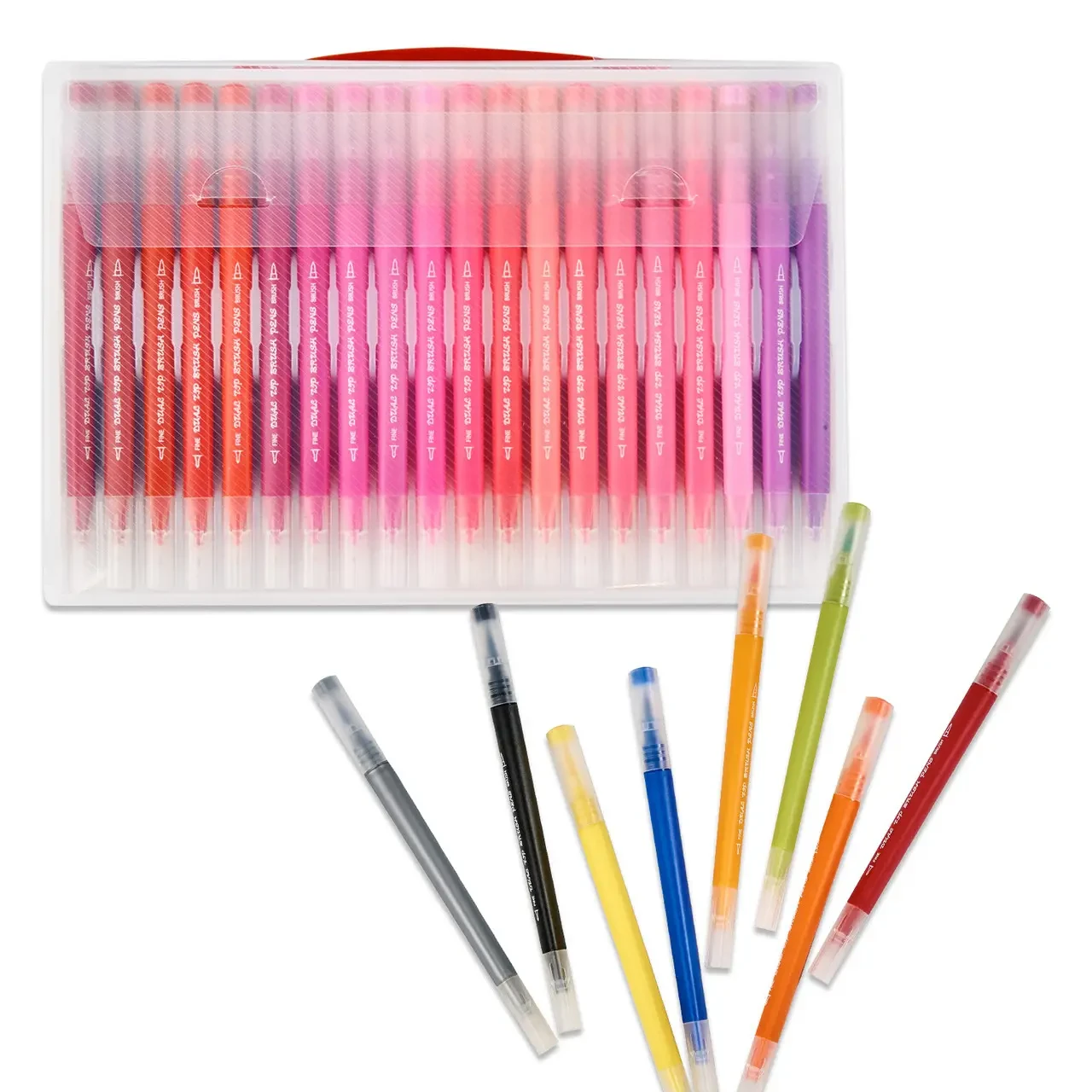 Акварельні маркери Dual Tip Brush Pen 72 кольори Двосторонні маркери на водяній основі Маркери лінери - фото 4 - id-p1701306398