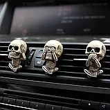 Mogam Car Evil Skull Trio Статуя автомобіля зі смоли Evil Skull Trio Набір затискачів для кондиціонера, фото 2