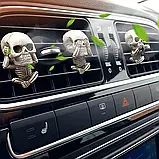 Mogam Car Evil Skull Trio Статуя автомобіля зі смоли Evil Skull Trio Набір затискачів для кондиціонера, фото 4