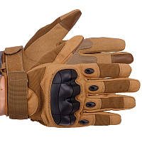 Тактические перчатки с закрытыми пальцами и кастетом военные перчатки Хаки BC-8794