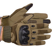 Тактические перчатки с закрытыми пальцами и кастетом военные перчатки Оливковые BC-8794