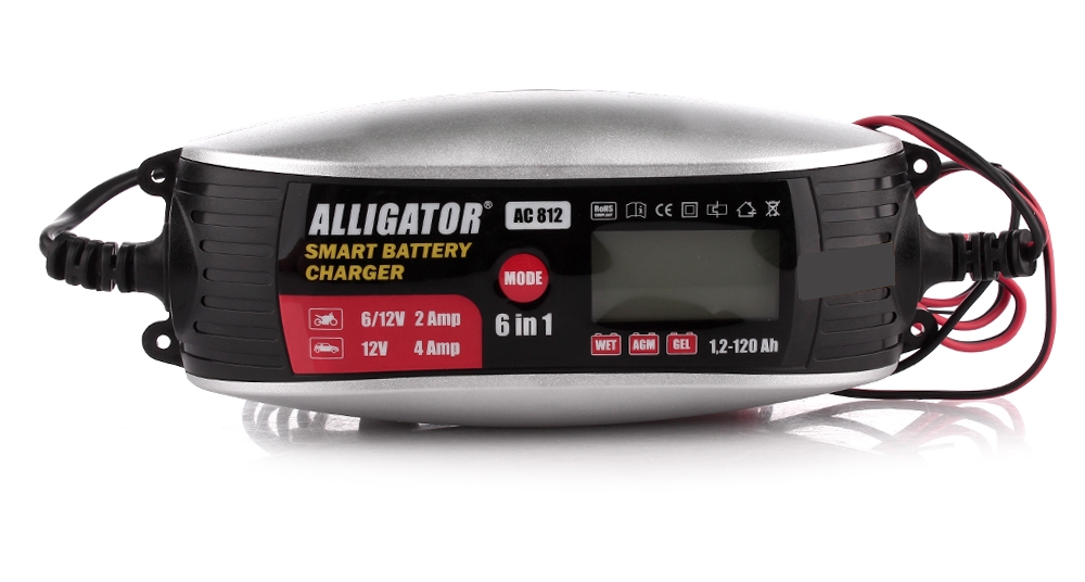 Зарядний пристрій для автомобільних акумуляторів "ALLIGATOR" 2-4A 6-12V (інтентуальна зарядка), фото 1