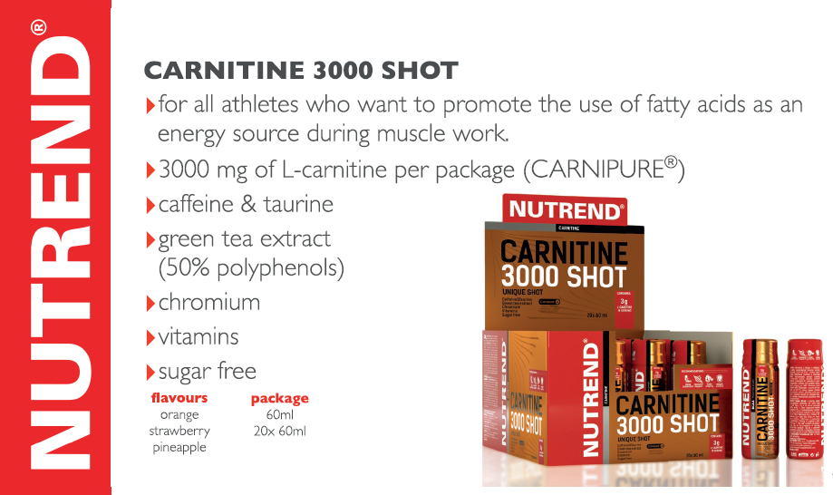 Nutrend Сarnitine 3000 shot 20x60ml - фото 2 - id-p63044742