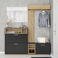 Прихожая Хайди корпус ДСП Дуб Артизан, фасад ДСП Антрацит (Світ Меблів TM)