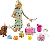 Игровой набор Кукла Барби с питомцами Вечеринка для щенков Barbie Doll and Puppy Party Playset