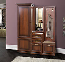 Передпокій Дора-2 корпус ДСП Горіх Караваджо, фасад МДФ Горіх Італійський 1560*2007*510 мм (СкайTM)