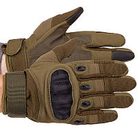 Тактические перчатки с закрытыми пальцами и кастетом военные перчатки Оливковые BC-8798
