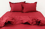 Сатин ЄВРО комплект постільної білизни ТМ TAG Bordo, фото 2