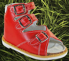 Ортопедичне взуття, Босоніжки для дівчинки ortex "Весна" червоні.