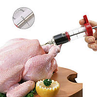 Шприц ін'єктор для м'яса Lesko для маринаду металевий інжектор